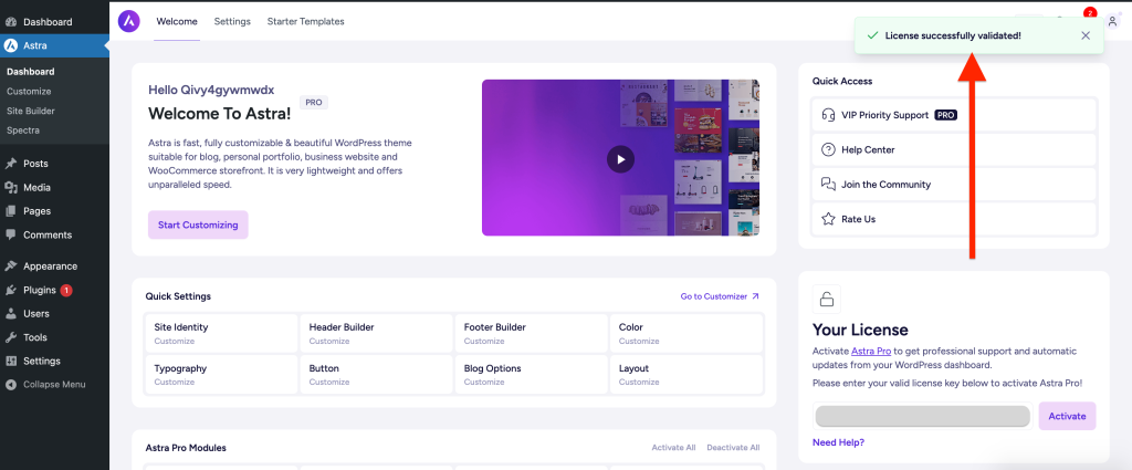 Astra_license_activated